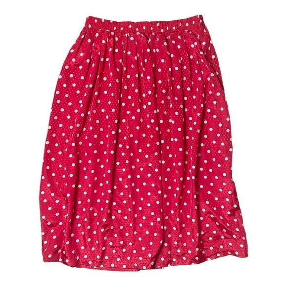 Pykettes SZ L vintage pink polkadot skirt - Picture 1 of 5